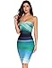 Women's Bandage Straless Dress Bodycon Rainbow Cocktail Party Dress