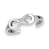 .925 Sterling Silver Infinity Toe Ring