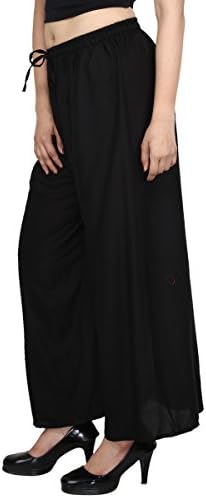 Women's Plain Rayon Plazzo Pants Free Size