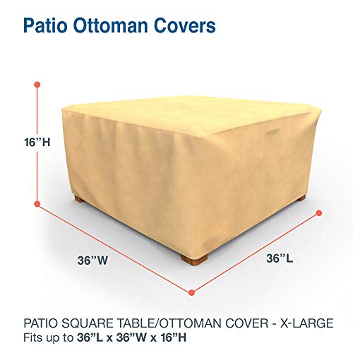EmpirePatio Classic Nutmeg Square Patio Table Cover/Ottoman Cover, Extra Large