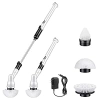 GDMONIN Spin Scrubber, Multi-Purpose 360 Cordless Tub and Tile Scrubber Electric Spin Scrubber, with 3 Replaceable Cleaning Scrubber Brush Heads 2 Extension Arm and Adapter