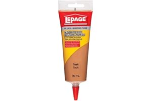 LePage Wood Filler - Tinted Wood Putty for Repairs, Holes, & Cracks, Paintable & Stainable - Teak Color, 90 mL, 1 Pack