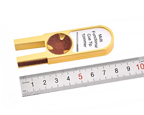 Ace Select Billiard Pool Cue Tip Shaper Tool, U Shaped 5 in 1 Scuffer Burnisher Multi Functional Cue Tip Trimmer for Cue Snooker Tips - Gold