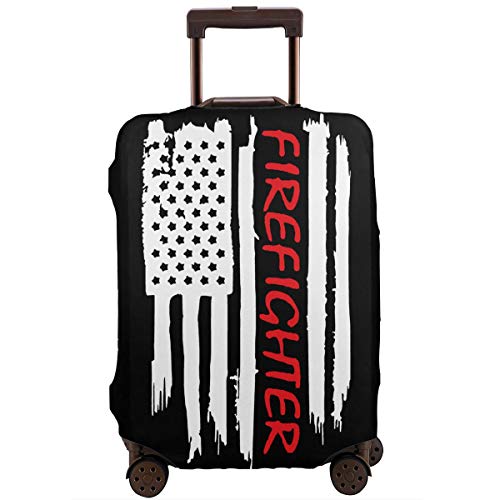 American Flag Firefighter Maltese Cross Luggage Cover Elastic Travel