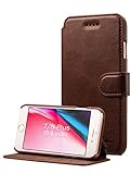 iPhone 8 Plus Case, iPhone 7 Plus Case, Pasonomi iPhone 7 Plus Leather Wallet Case - [Slim Fit] Vintage Flip Case Cover with Stand Function & Credit Card Slots for iPhone 8 Plus & 7 Plus(Dark Brown)