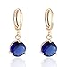 Round Crystal 18k Gold Plated Earrings Stud Women Dangle Earrings Earnuts Gs0461 (GS0461-2)