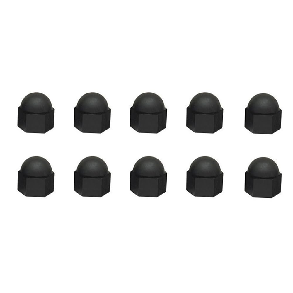 Nylon Dome Cap Nuts 10 Pcs M16 (16mm) Thread Hex Acorn Cap Nuts for Screws Bolts, Black
