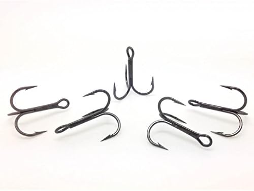 Treble Hooks - Extra Strong #4 Nickel Coated High Carbon Steel Fishing Hooks for Saltwater Fishing by Gaffer Sportfishing - 25 Pcs