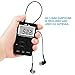ohCome Pocket AM FM 2 Band Stereo Radio Mini DSP Digital Tuning Receiver with LCD Screen Rechargeable Battery and Earphone for Walking (Black)