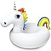 PFLOAT 45 Inches Unicorn Pool Float Inflatable Party Tube - Super Big Outdoor Pool Float WIth Rapid Valves for Kids and Adults [ Free Carrying Bag ] (White)