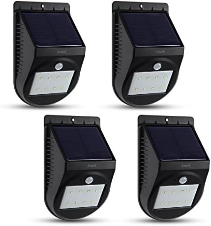 Arotek 4-Pack Solar Motion Sensor Light, Bright 8 LED Waterproof Security Lighting Wireless Outdoor Step Lamp for Tree Patio Yard Garden Fence Driveway Stairs Pool Area