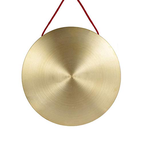 millet16zjh Hand Gong Brass Copper Chapel Opera Percussion Round Play Hammer Instrument Toy - Yellow Copper - Thumbnail 5
