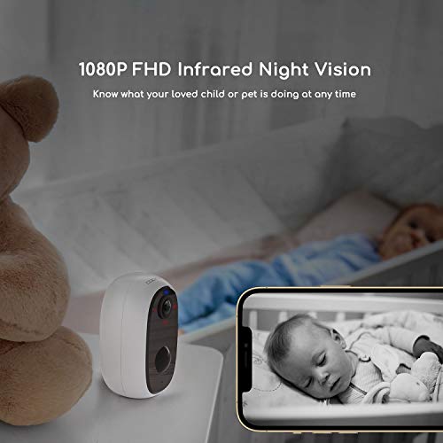 Security Camera Outdoor, COOAU Wireless Rechargeable Battery Powered