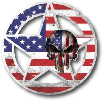 amazon com oscar mike army star skull vinyl decal 4 x 4 car truck military flag sticker vet usa automotive oscar mike army star skull vinyl decal