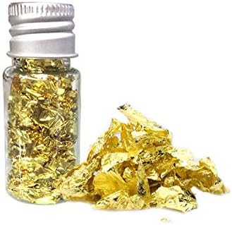 Urhause Goldflocken Essbare Blattgoldflocken Imitation Goldblatt Goldfolienflocken Zum Kochen Backen Kuchen Pralinen Dekoration Spa Amazon De Kuche Haushalt