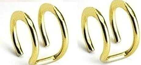 Earrings Rings Fake Illusion 2-Ring Non Pierced Clip On Closure Ring Pair Body Accentz™ - Sold as a pair