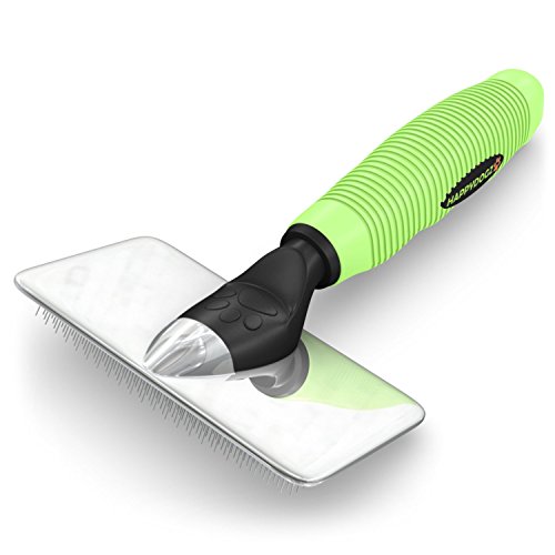 Pro Slicker Brush for Dogs and Cats - Pet Grooming Dematting Brush Easily Removes Mats and Tangles from the Pet's Coat - Works as an Undercoat Rake for Loose Fur - For Long and Short Haired Pets