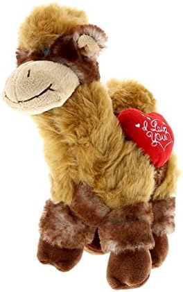 DolliBu I Love You Valentine Plush Camel - Cute Stuffed Animal with Red Heart and Name Personalization Gift for Valentines Day, Birthday, Anniversary, Romantic Date - 10 Inches