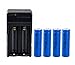 Aweek® 4Pcs 14500 2000mAh 3.7V Li-ion Lithium Rechargeable Battery AA Batteries For Cree Led Flashlight + 14500 Charger (4 Pcs Battery with Charger)