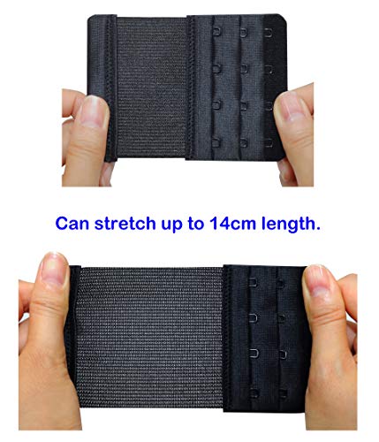 Bra Extender 4 Hook,Stretchy Soft and Comfortable Bra Strap Extender - 4 pcs Pack (Black) - Thumbnail 5