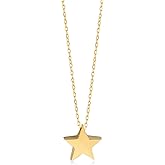Gelin Real 10k Solid Gold Petite Star Necklace for Women, 18 inch
