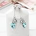 Neoglory Blue Heart Crystal Drop Pearl Earrings Rhinestone Platinum Plated Bridal Jewelry embellished with Crystals from Swarovski