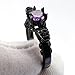 Zealmer Black Gun Gold Plated Round Cut Amethyst Purple CZ Cubic Zirconia Vintage Gothic Skull Ring 7