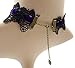 ETERNITY J. Retro Handmade Craft Lace Royal Court Vampire Choker Gothic Necklace Purple Pendant Chain