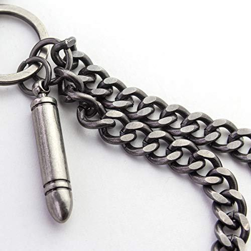 Wallet Chain For Men Biker Hip Hop Punk Skull Gun Bullets Strong Key