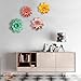 GIFTME 5 Turquoise Flower Metal Wall Decoration for Living Room(13X2.5 inch)