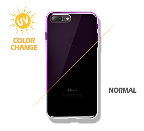 iPhone 8 Plus / 7 Plus Case [Color Changeable Case under Sunshine] [Expressing 2 different mood] Extra Side Protect [ TPU ] Dotted Back Cover Apple iPhone8 Plus / 7 Plus (Magenta Pink)