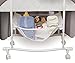 Badger Basket Majesty Canopy Bassinet - Rocking Baby Cradle with Mattress, Bedding Set, Storage Shelf, Caster Wheels, and Draped Canopy - Oval Nursery Sleeper - Gray/White