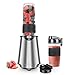 CHULUX Stainless Steel Smoothie Blender Machine with Sharp Blade Assemby,2 Bottles with Floded Spout Lids for Protein Shake and Juice