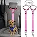 BWOGUE 2 Packs Dog Cat Safety Seat Belt Strap Car Headrest Restraint Adjustable Nylon Fabric Dog Restraints Vehicle Seatbelts Harness