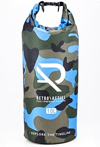 LIGHT BLUE CAMOUFLAGE 10L ULTRALIGHT WATERPROOF BACKPACK | DUAL REMOVAL SHOULDER STRAP | TRAVELING, KAYAKING, SNOWBOARDING, BEACH, BIKING, HIKING (LIGHT BLUE)