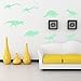 Iuhan 8pcs Dinosaurs Wall Decals Fluorescence Stickers Glow in The Dark, Children's Room Nursery Removable Wall Stickers Murals