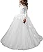 Abaowedding Lovely Flower Girl Dress Lace Long Sleeves Prom Gown White,Size 10