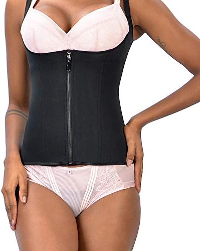Waist Trainer Waist Cincher for Women Body Shaper Vest with Adjustable Straps, 3 Row Hook & Zipper