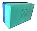 1 Blue and Light Blue Bicolor Yoga Block - 9 Inches by 6 Inches by 4 Inches