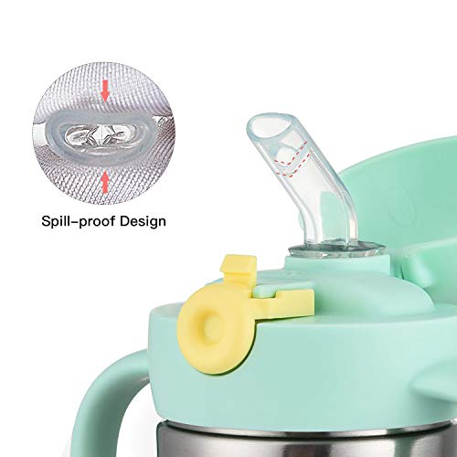 NCVI Cute Octopus Stainless Steel Baby Sippy Thermos Cup with Straw for