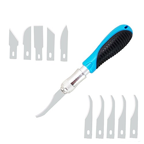 Precision Craft Hobby Knife Set Deburring Including 2 Size Knife and 22PCS Precision Carving Blades for Cutting, Art, Hobby, Scrapbooking, Stencil - Thumbnail 3