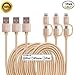 (3Pack) Miger 3.3Ft/1M 2in1 Tangle Free Lightning and Micro USB Nylon Braided Charging/Sync Cables for iPhone 6s,6,5s, iPad/iPod,Samsung Galaxy, Sony, Nexus, Nokia,HTC & more.