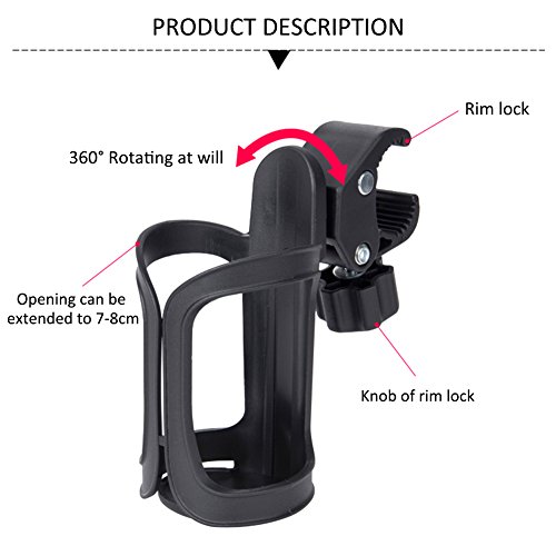 per Baby Stroller Cup Holder Feeding Bottle Fixed Mount Universal for Baby Carriage Strollers Children Tricycles Toddlers Bikes (2pack) - Thumbnail 4