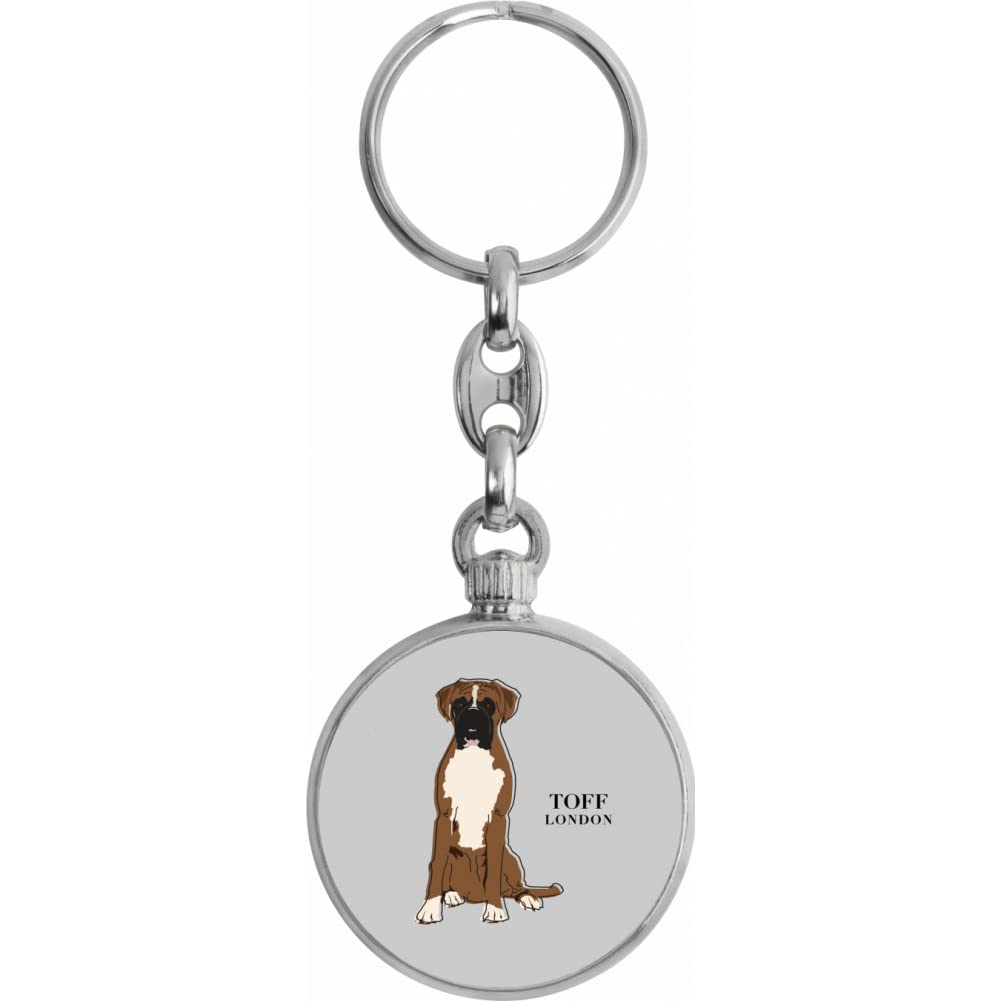 Toff London Brown And White Boxer Dog Keyring