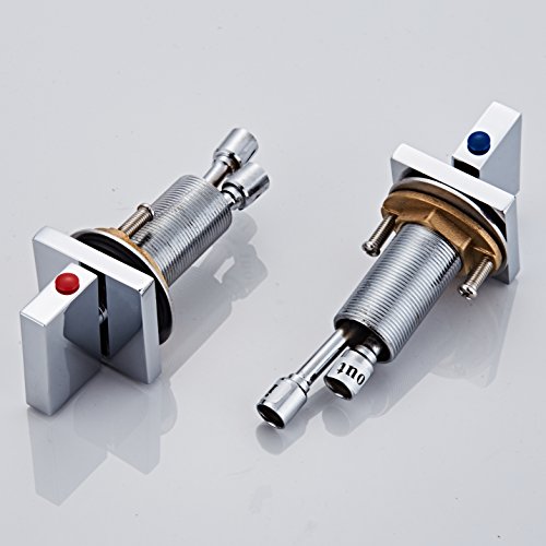 HHOOMMEE Two Handles Bath Mixer Taps Widespread Waterfall Bathroom Sink Faucet or Bath Tub Faucet, Chrome Finished, Unique Designer Vanity Cooper Plumbing Fixtures (Normal)