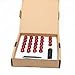 ZY Wheel 1/2 x 20 Set of 23pcs 6 Spline Red Lug Nuts Closed End with 2 Keys 1.38