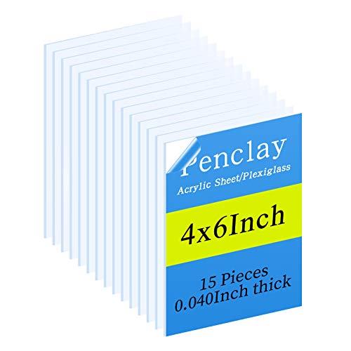 15 Pack Of 4x6 Inch Acrylic Sheet/Plexiglass Sheet Thickness 0.040,Used