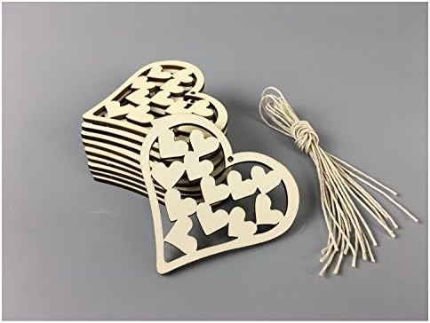 Wooden Hearts 10 PACK, Wedding Decoration Wood Hearts OYAMIHUI