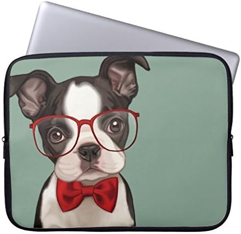 Anshang 13 13.3-13.8 Inch Favorite Neoprene Water-Resistant Hipster Boston Terrier Computer Laptop Sleeve Case Bag for Notebook Computer/MacBook/MacBook Air/MacBook Pro