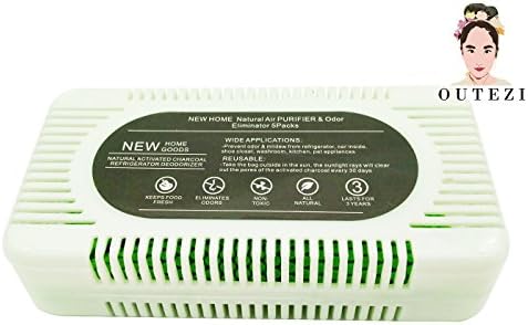 FEMHAR Reusable Activated Carbon Refrigerator Deodorizer 60g5pack- Activated Charcoal Odor Remover